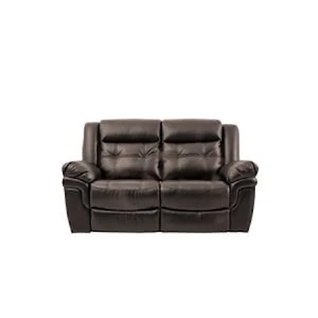 Casual Reclining Loveseat with Contrast Stitching